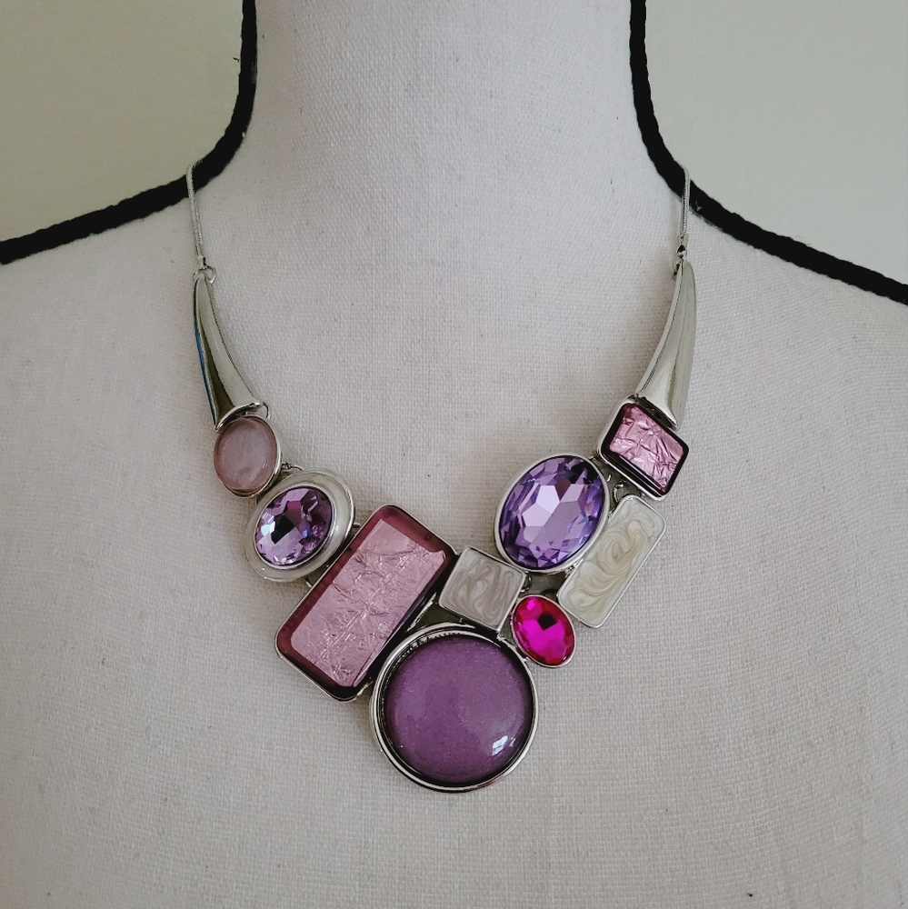Multi-Stone Statement Necklace - image 1
